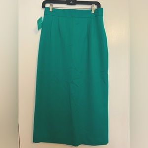 Vintage NWT Nordstrom Wool Women's Green Pencil Skirt | Size 10